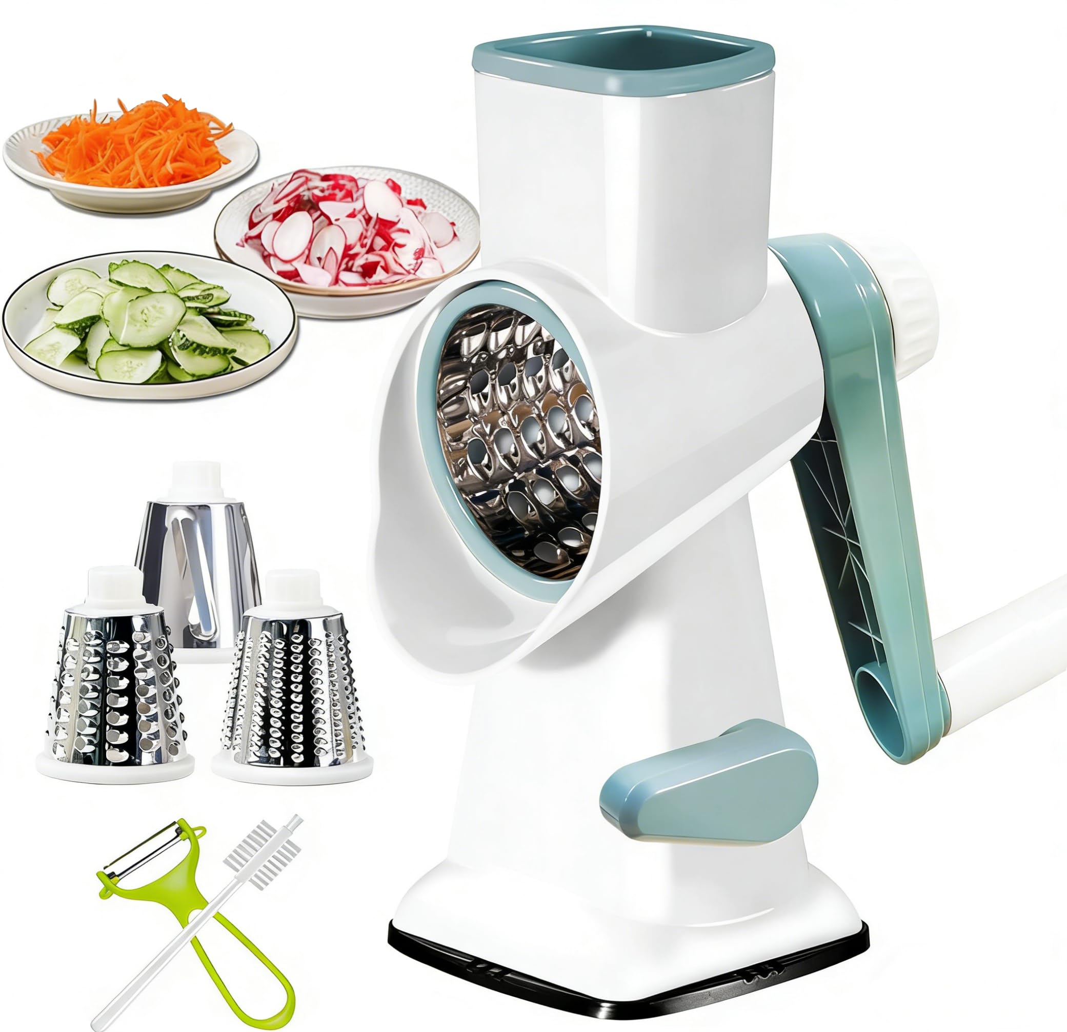 Dachenus front view showing rotary grater ready to use and stable suction