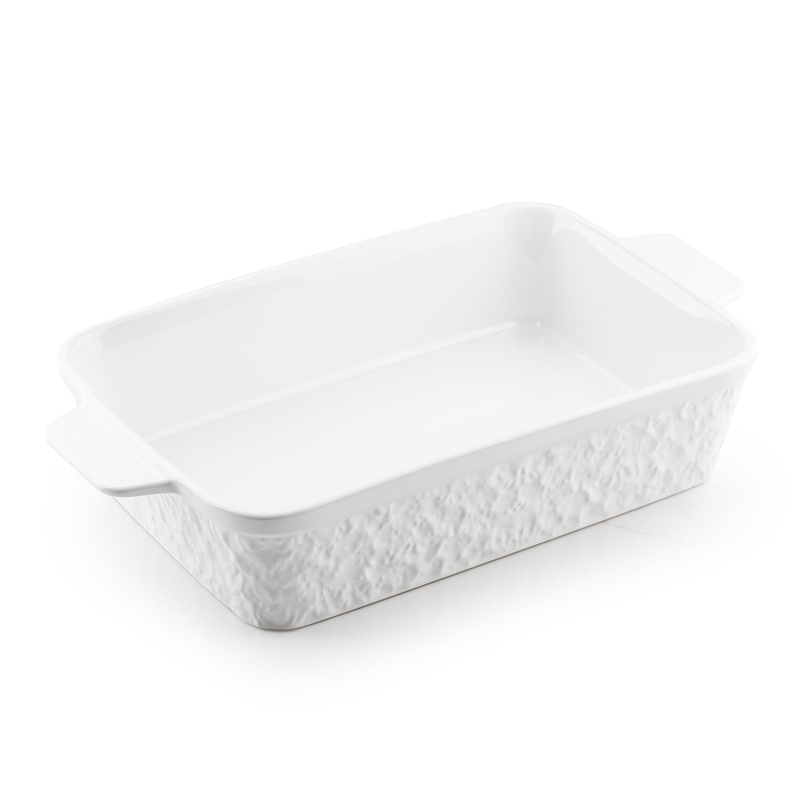 Dafuceramic front view porcelain casserole showing capacity and elegant finish