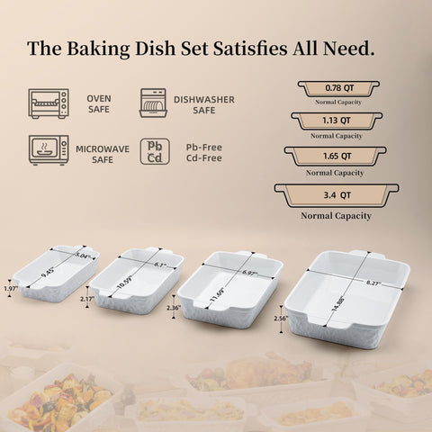 Dafuceramic all four casserole sizes side-by-side, quick visual guide to capacity options