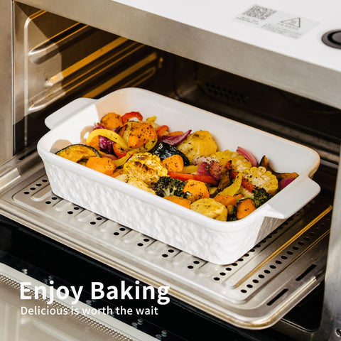 Dafuceramic stacked dishes inside cabinet, illustrates space-saving storage benefit