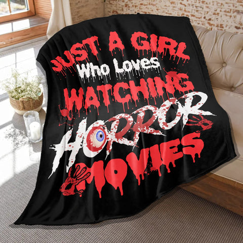 Daijizaio front view horror blanket showing bold print and cozy appeal
