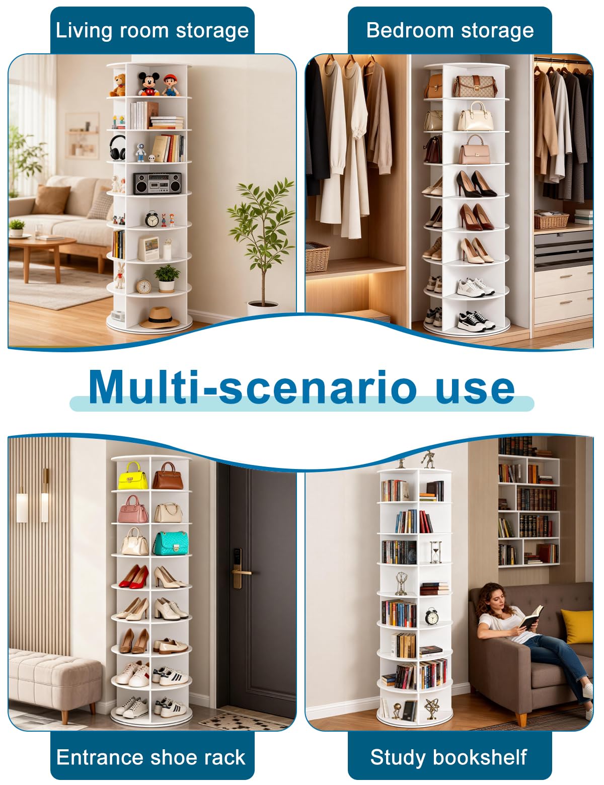 DailySee shoe rack staged in entryway showing organized, stylish storage benefit