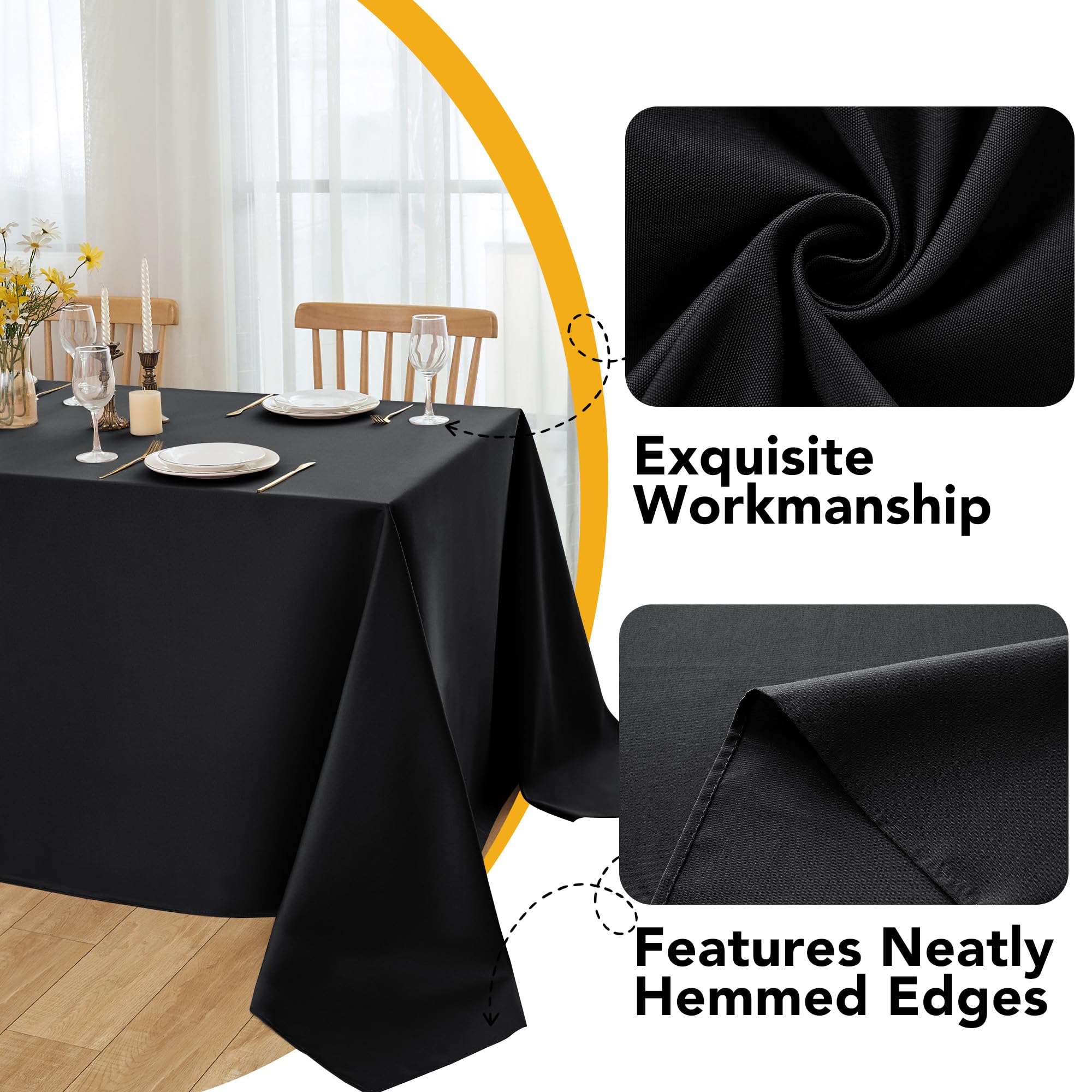 Dailyset table set at event showing elegant black backdrop benefit