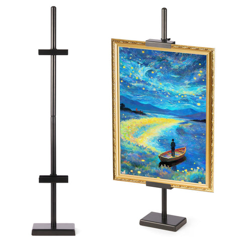 dakewang front view of black tabletop easel showing professional display benefit