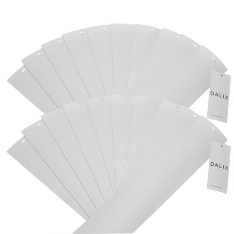 DALIX 20-pack front view showing white curved PVC slats and quantity benefit