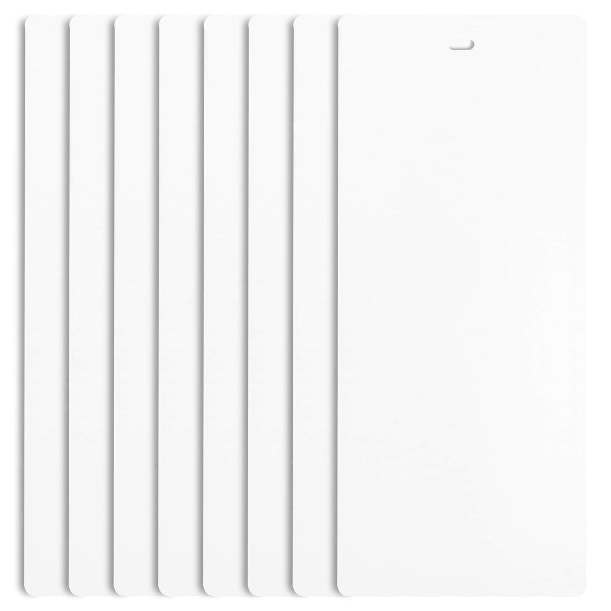 DALIX front view of eight white replacement slats showing neat packaging and value