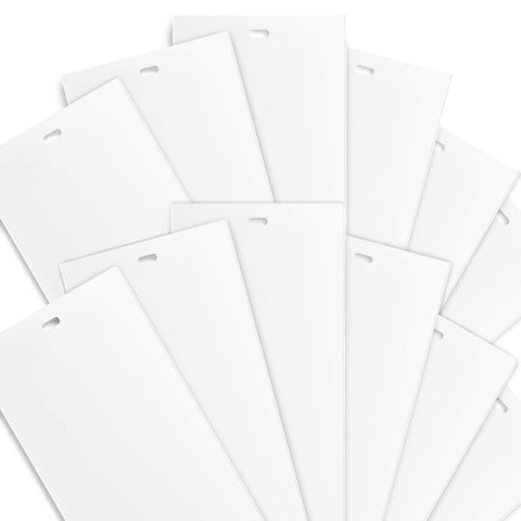 DALIX front view of 12-pack white vertical slats showing clean finish and ready-to-install benefit