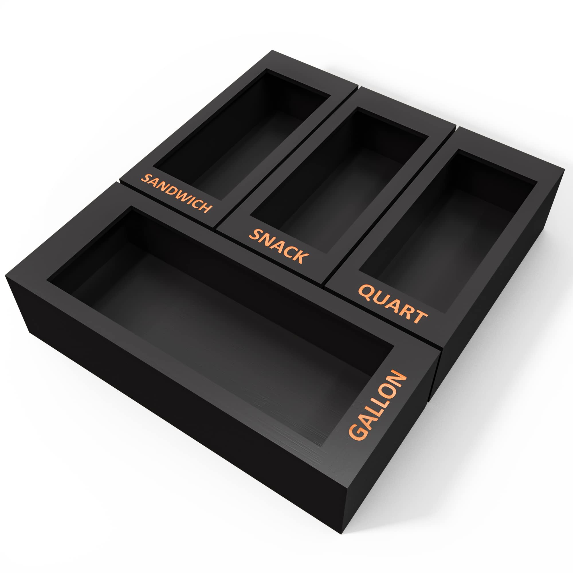 DALSHABET front view showing four-compartment bamboo organizer for tidy drawers