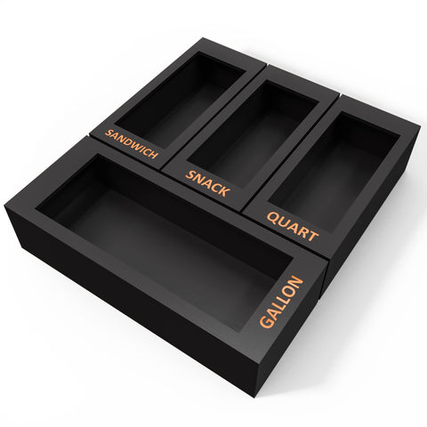 DALSHABET front view showing four-compartment bamboo organizer for tidy drawers