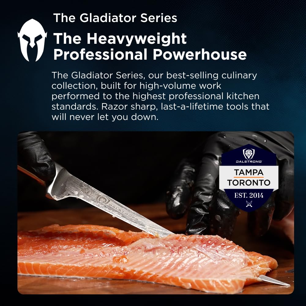 Dalstrong edge profile showing tapered geometry for reduced resistance and smoother strokes
