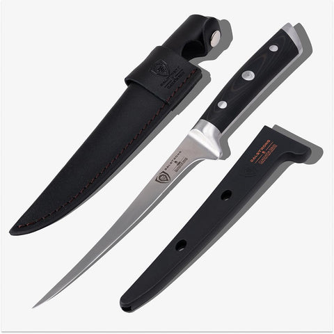 Dalstrong 7-inch fillet knife front view showing blade and handle for confident cutting