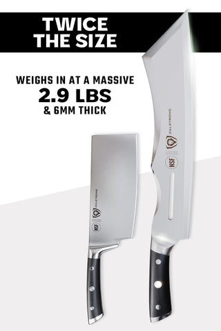 Dalstrong Annihilator with PerfectFit saya sheath showing safe storage and transport