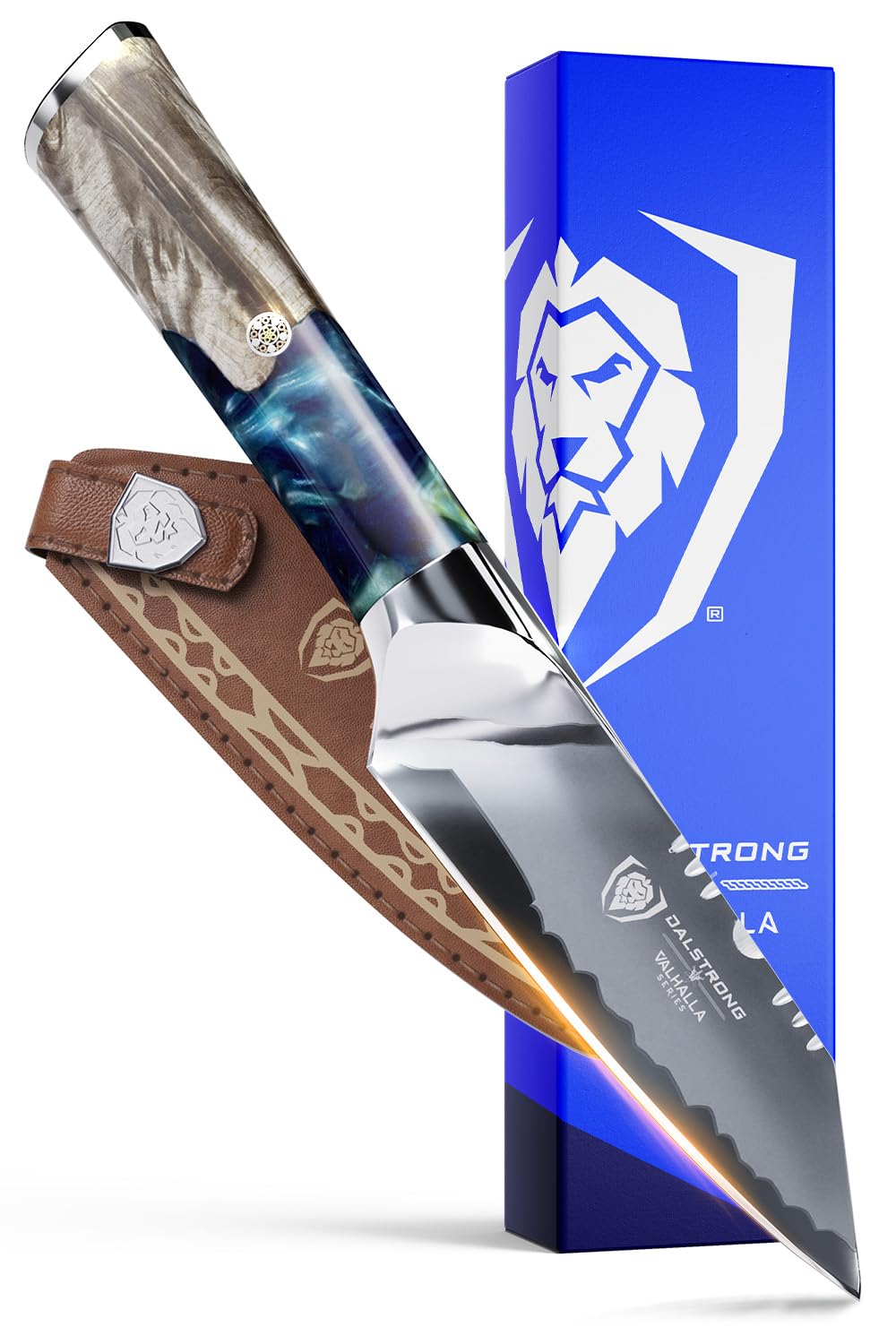 Dalstrong Valhalla paring knife front view showing blade and handle, precise control