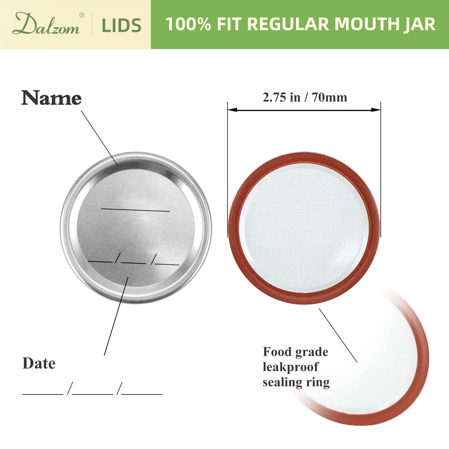 Dalzom close-up of lid seal showing BPA-free layer for safer preservation