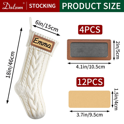 Dalzom close-up leather patch with stitched edge demonstrating easy personalization