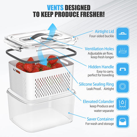damynuo removable colander lifted to show drainage function