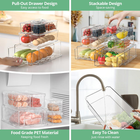 damynuo stacked containers inside fridge illustrating space-saving vertical benefit