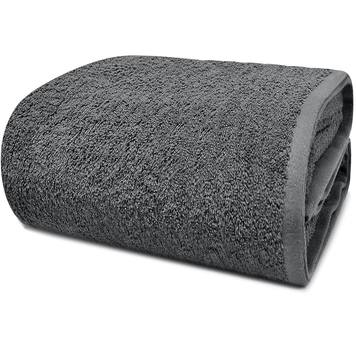 DAN RIVER front-folded bath sheet showing full grey color and plushness for cozy drying