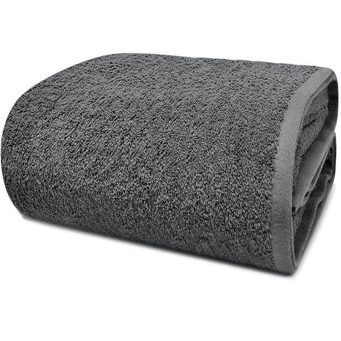 DAN RIVER front-folded bath sheet showing full grey color and plushness for cozy drying