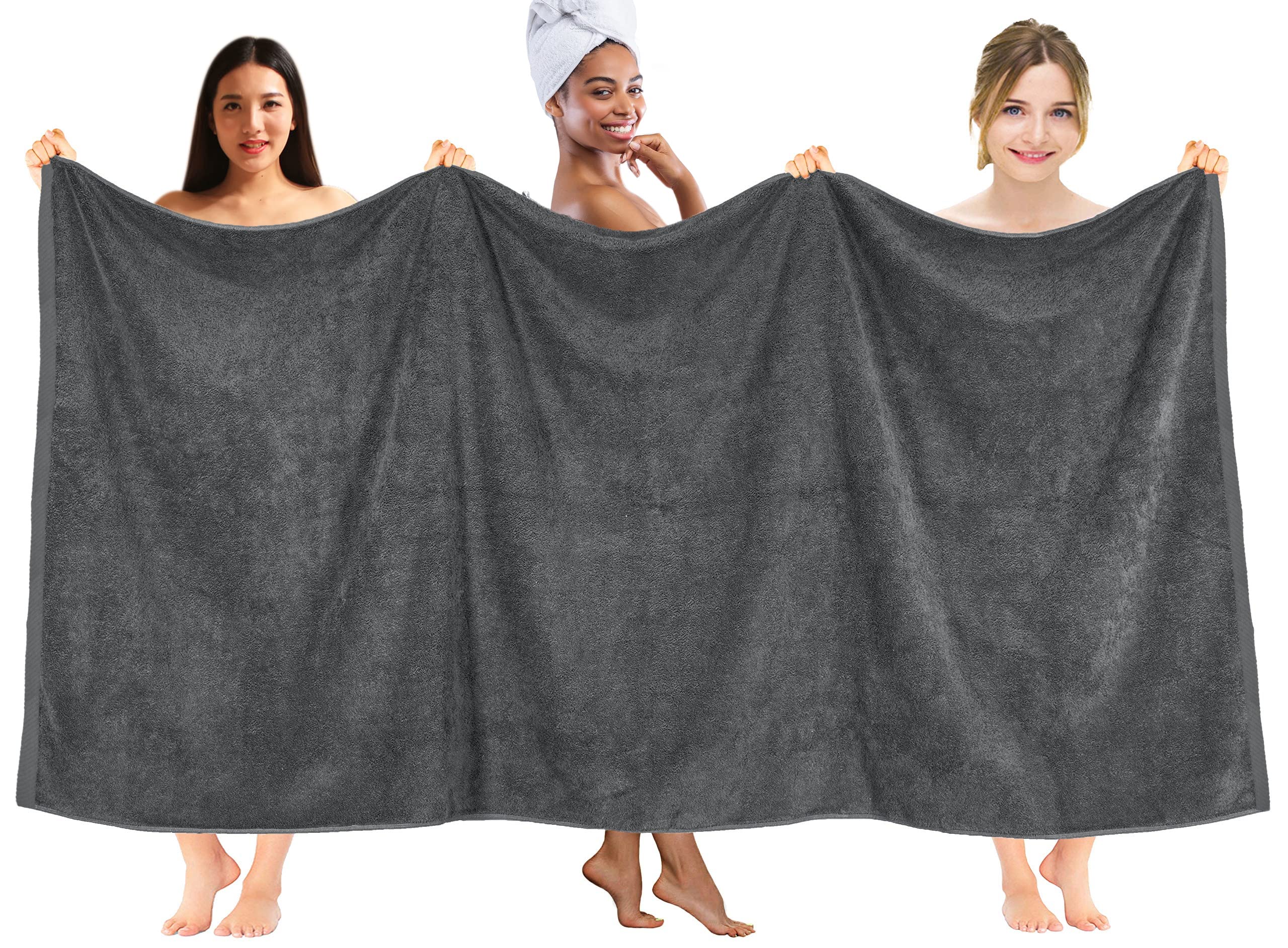 DAN RIVER fully spread 40x80 bath sheet demonstrating full-body coverage for convenience