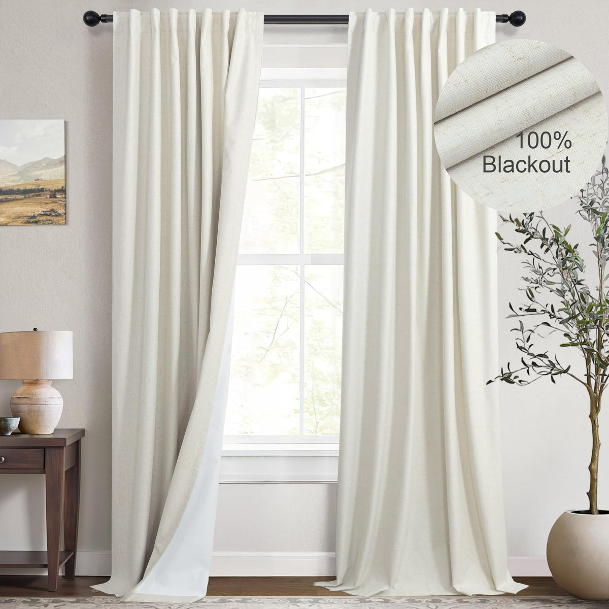 DANCURTON front view cream panels showing full coverage and elegant look