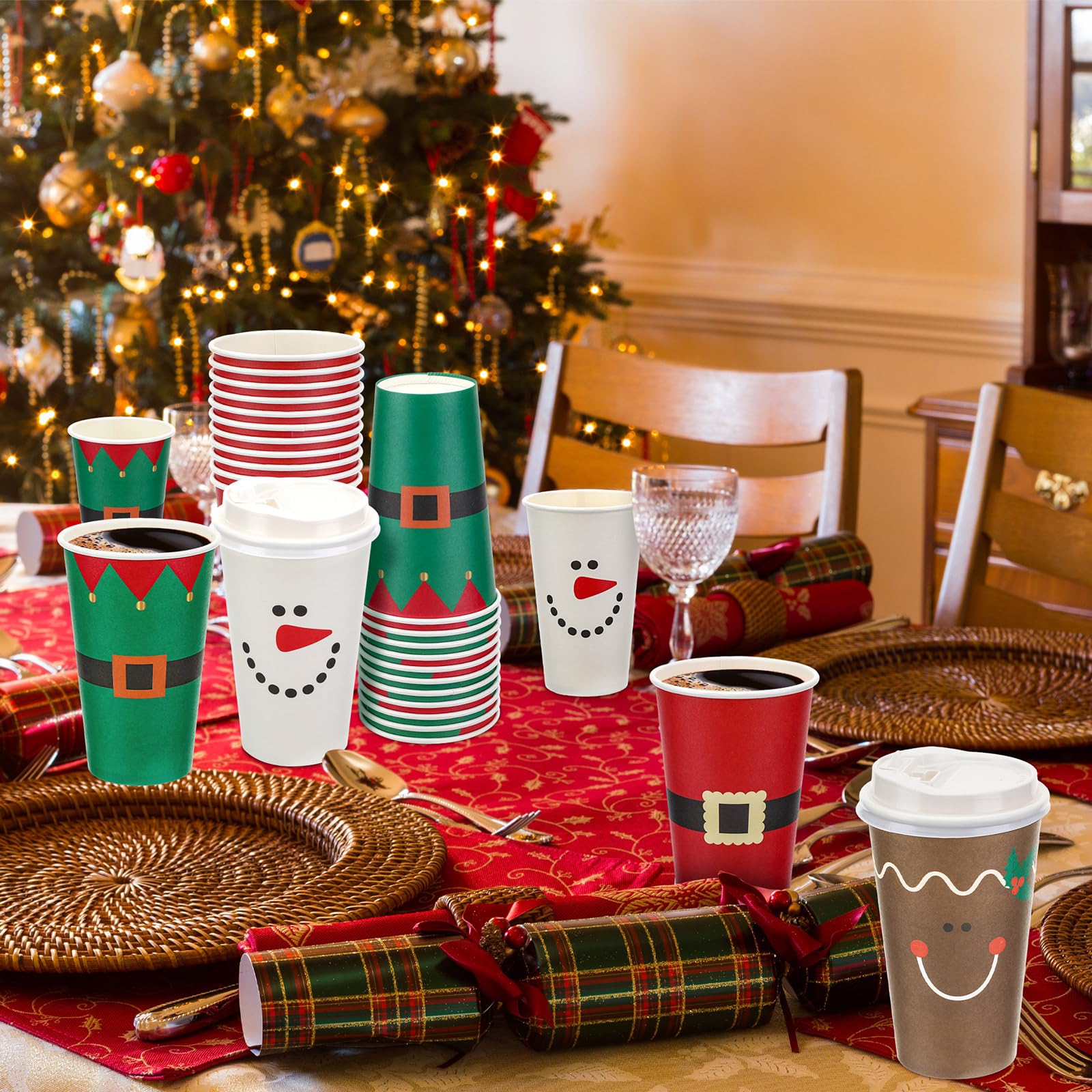 Dandat cups on party table creating seasonal atmosphere quickly