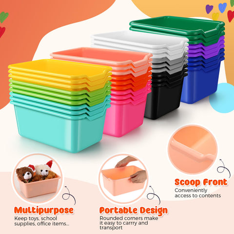 Dandat stacked bins demonstrating space-saving storage on shelf