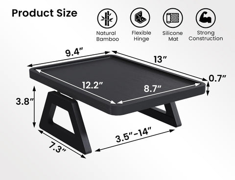 Danfoxer lifestyle on sofa with two black trays adding organized convenience