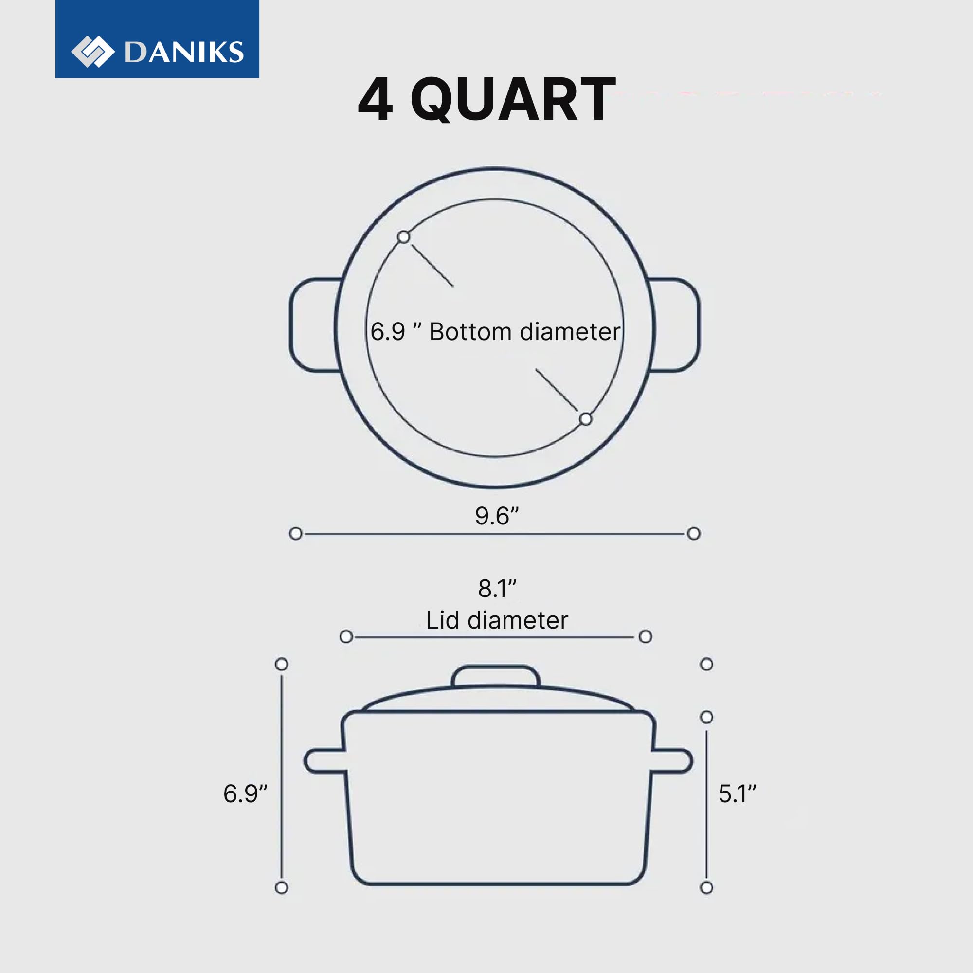 Daniks tempered glass lid close-up showing clear view and heat resistant design benefit