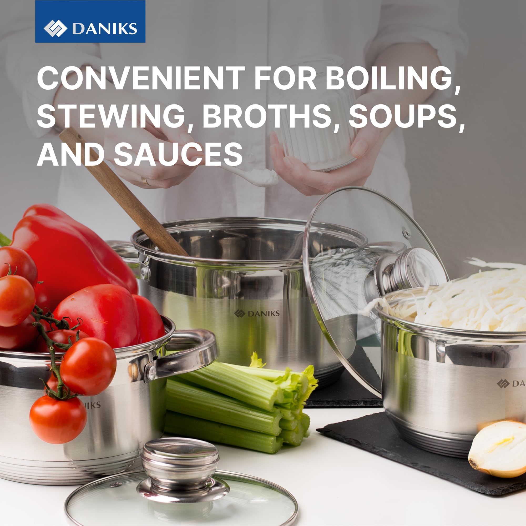 Daniks pot on stovetop in use showing rapid heating and even simmering benefit