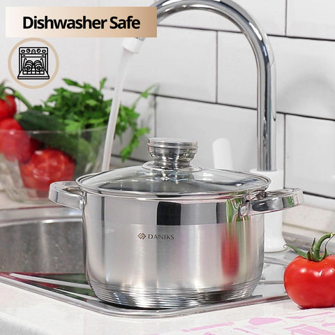 Daniks pot on induction cooktop demonstrating rapid, efficient heating