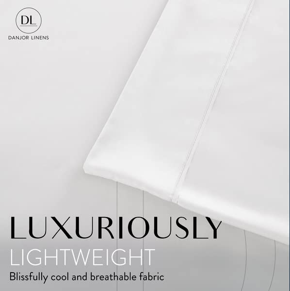 Danjor Linens fitted sheet deep pocket detail securing mattress for snug fit