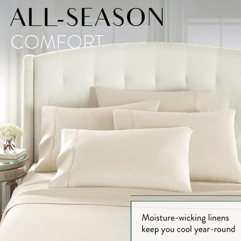 Danjor Linens flat sheet spread full-size showing ample coverage and neat finish