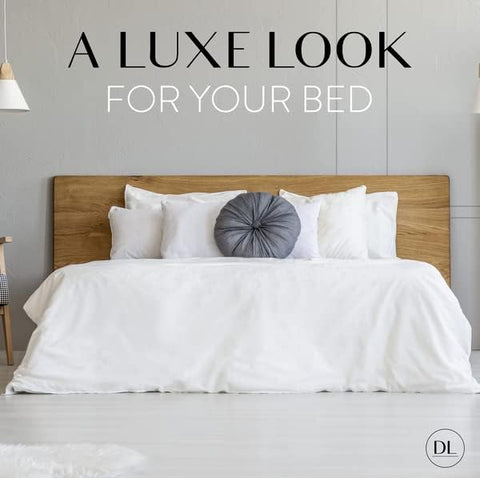 Danjor Linens styled bedroom with taupe sheets demonstrating neutral decor compatibility benefit versatile design