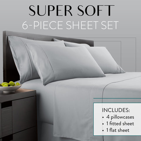 Danjor Linens light gray flat sheet spread smooth for a crisp bed look