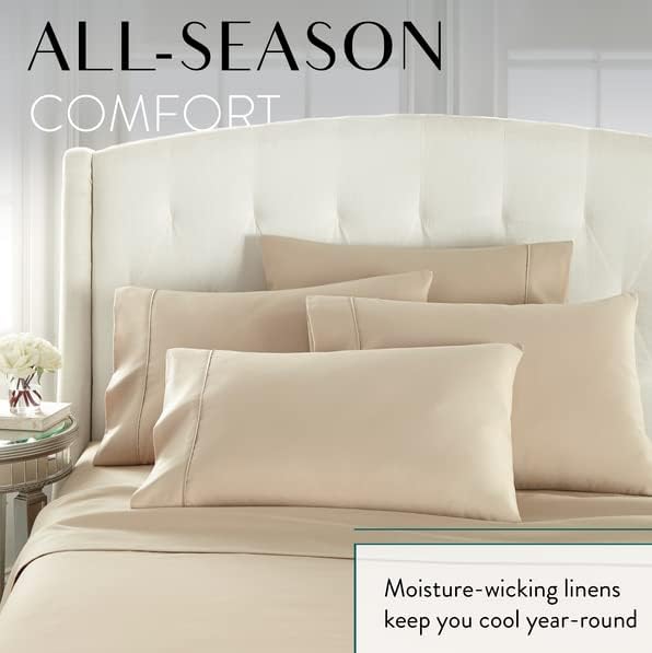 Danjor Linens fitted sheet on mattress showing scale and fit for thicker mattresses benefit accurate sizing