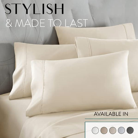 Danjor Linens fitted sheet on queen mattress scale comparison showing deep pocket capacity