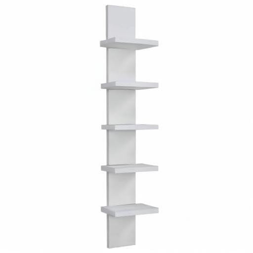 Danya B shelf styled in living room to add modern accent and display space
