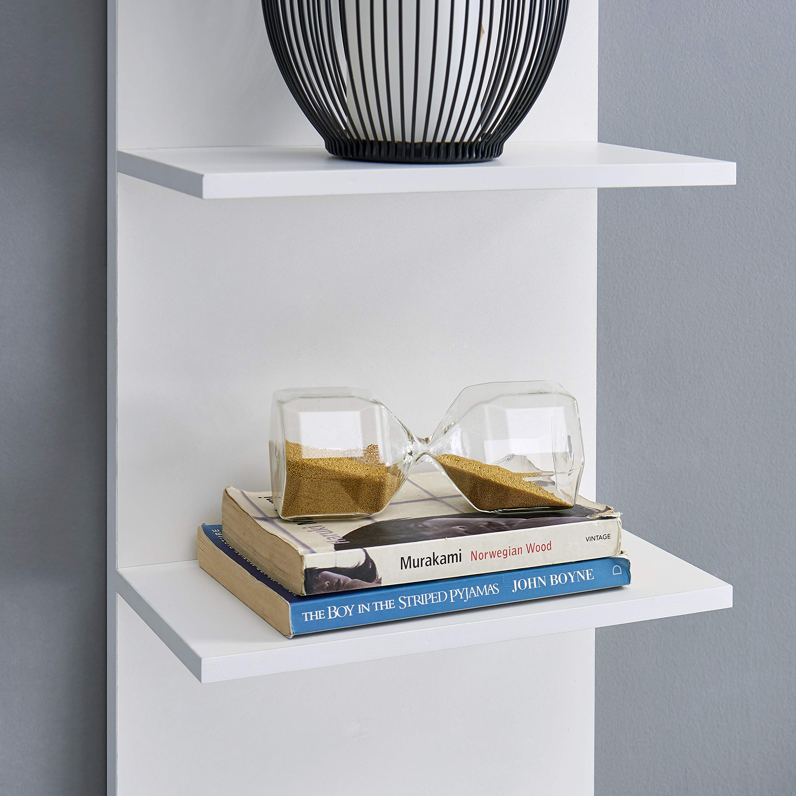 Danya B label and finish closeup showing white finish that brightens rooms