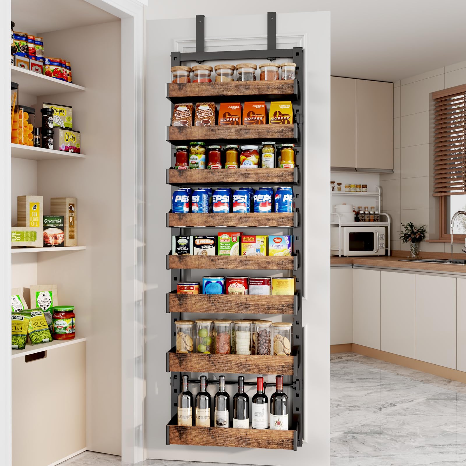 DAOTENGQL wall-mounted rack in kitchen offering a space-saving storage solution