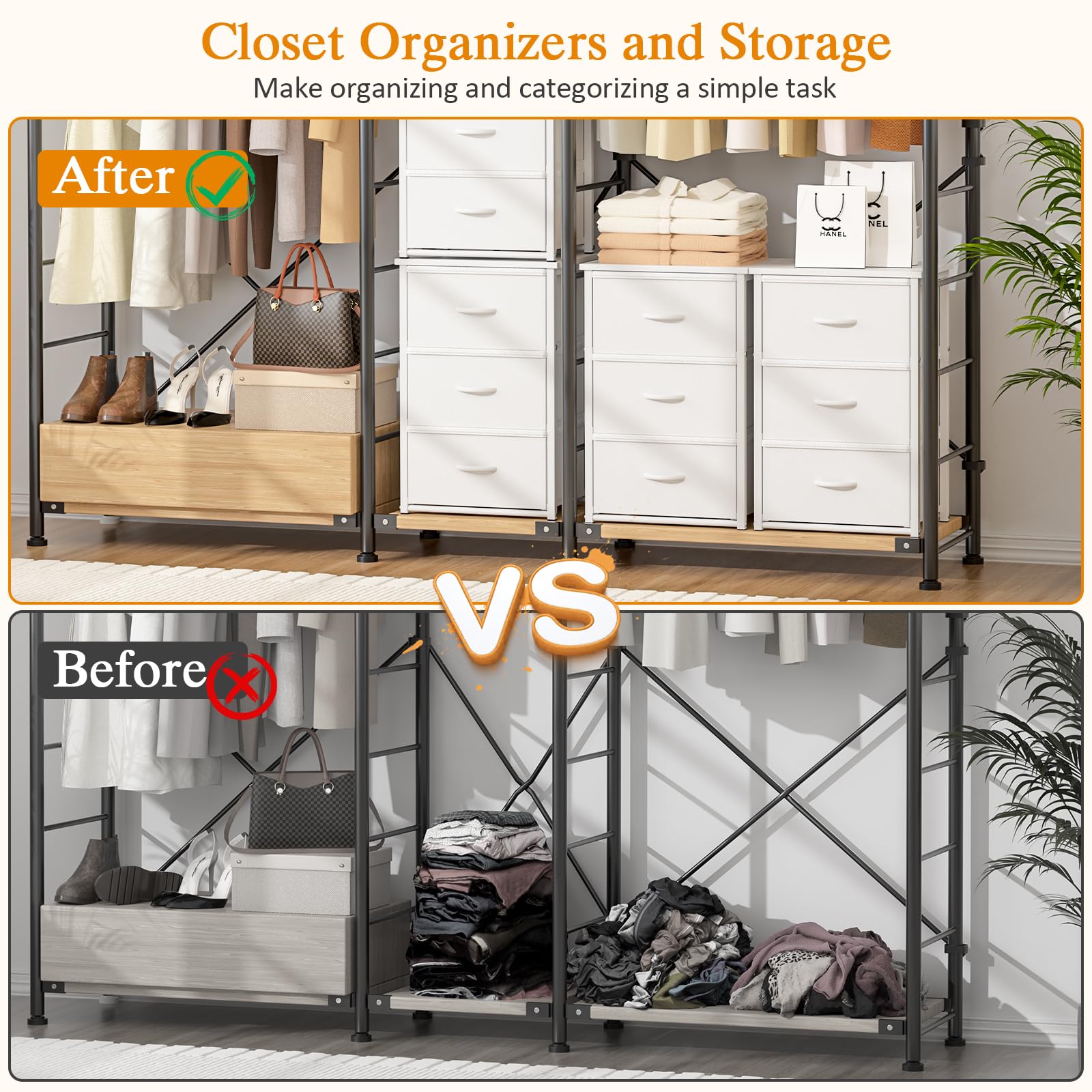 DAOUTIME drawers open revealing organized clothing storage benefit