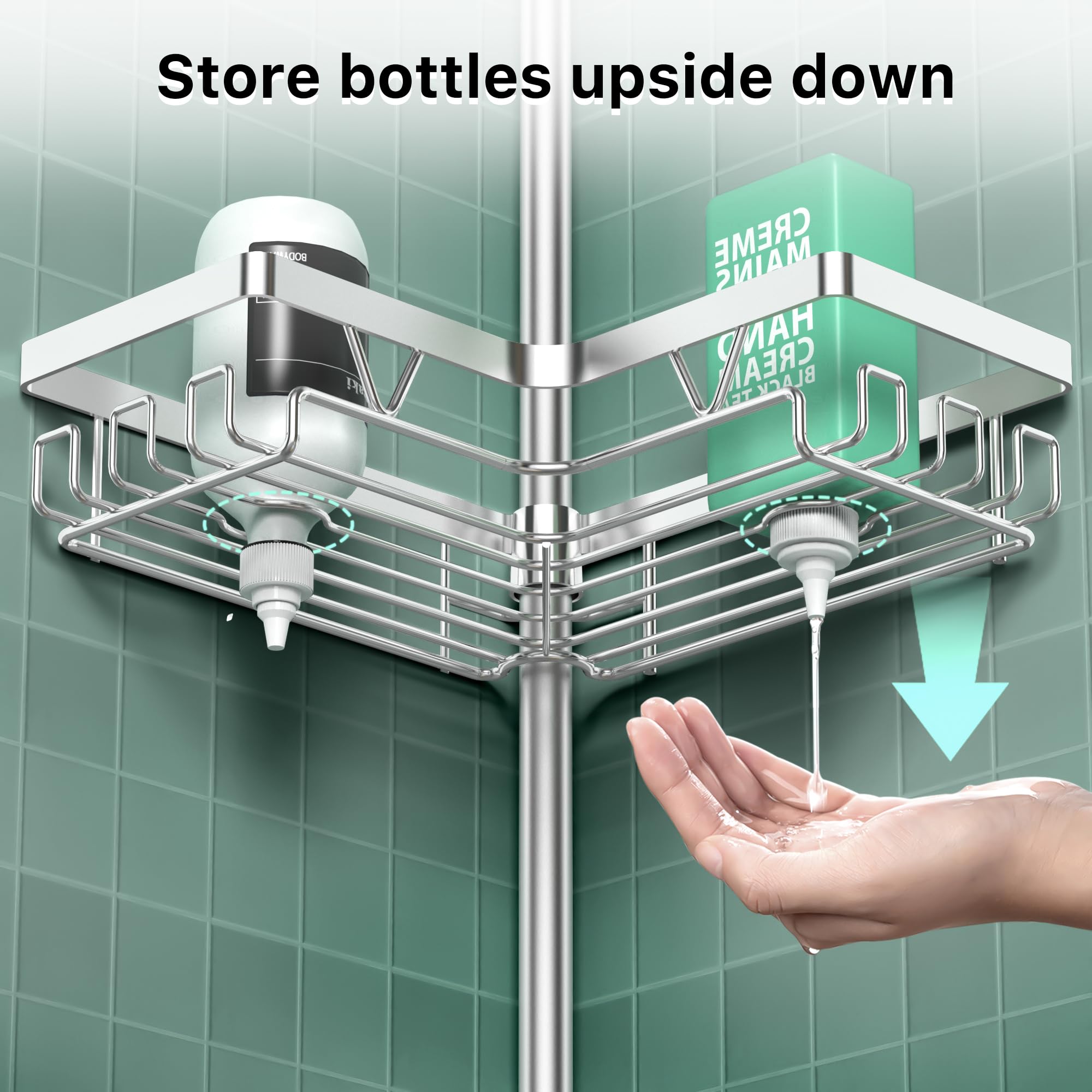 DAOYA shower lifestyle scene demonstrating clutter-free bathroom benefit