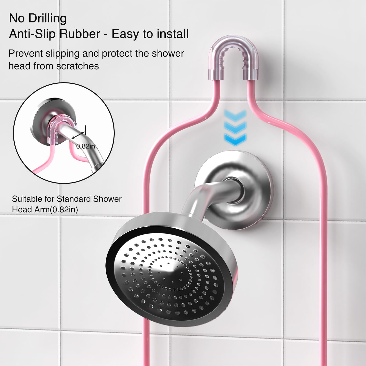 DAOYA six hooks with hanging loofah and razor for clutter-free showering