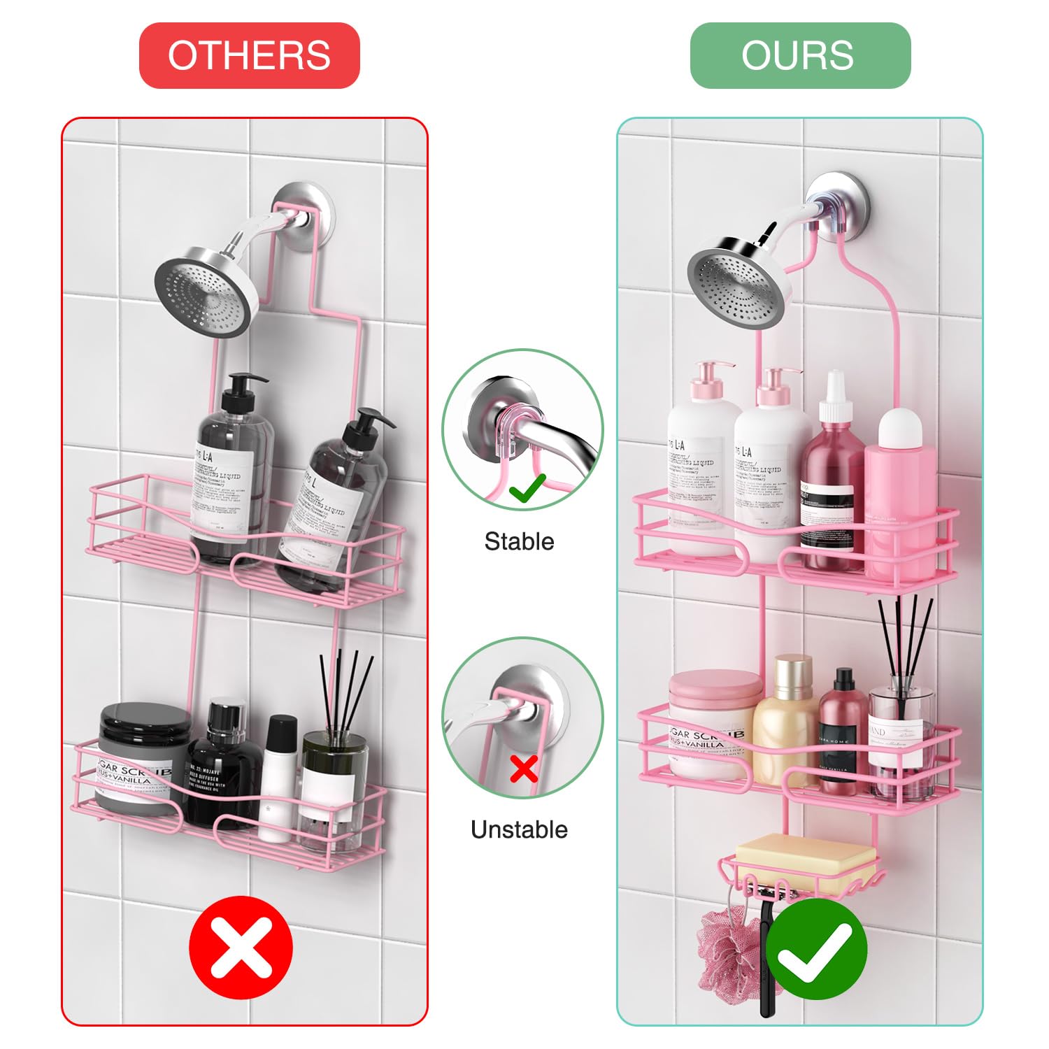 DAOYA next to shampoo bottle demonstrating size and practical capacity