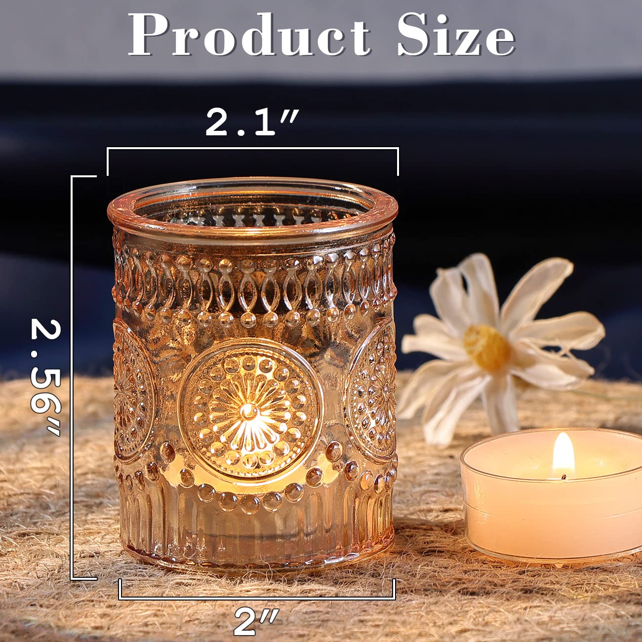 DARJEN sunflower embossed detail highlights texture and reflective sparkle