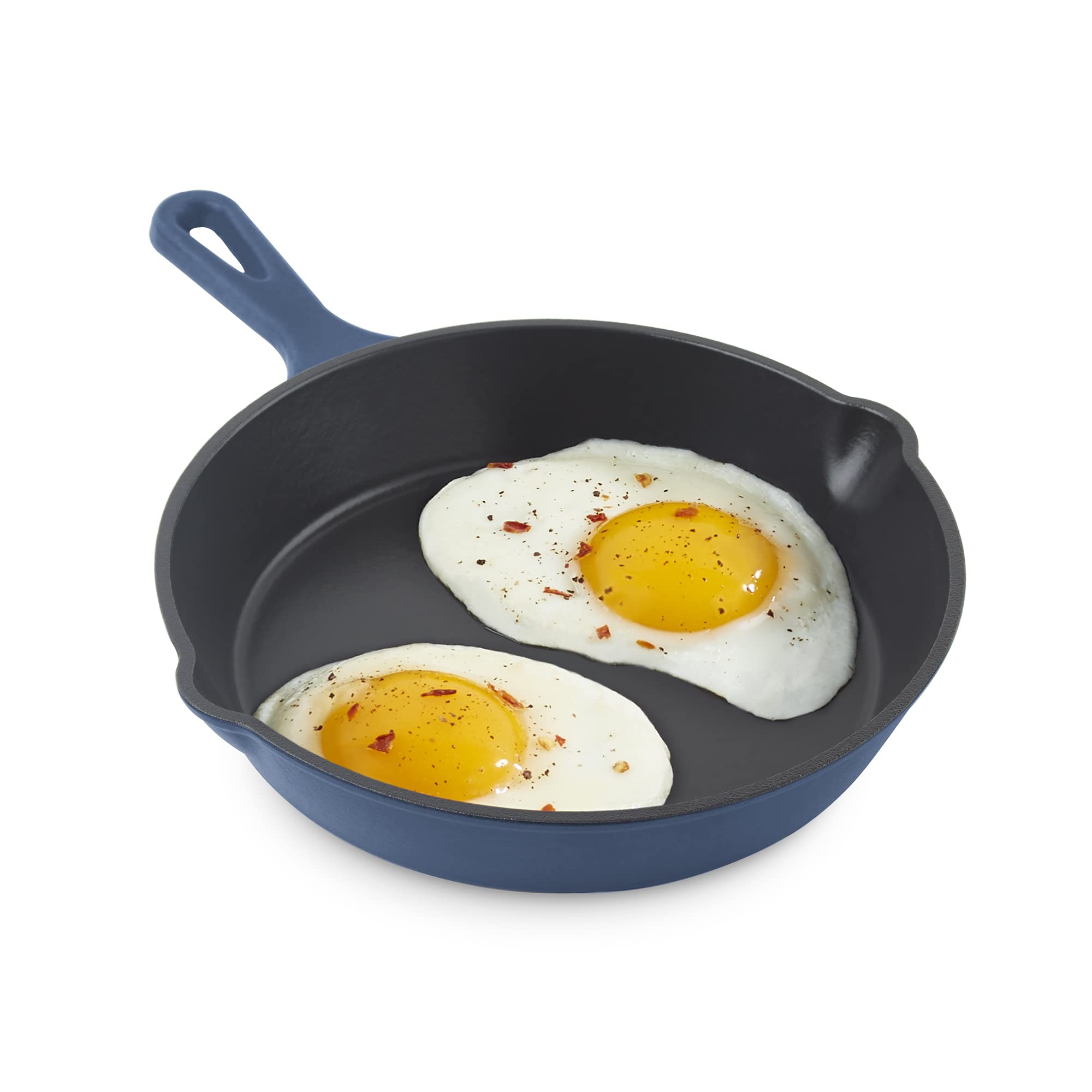 DASH skillet front angle showing Zakarian blue and compact design benefit