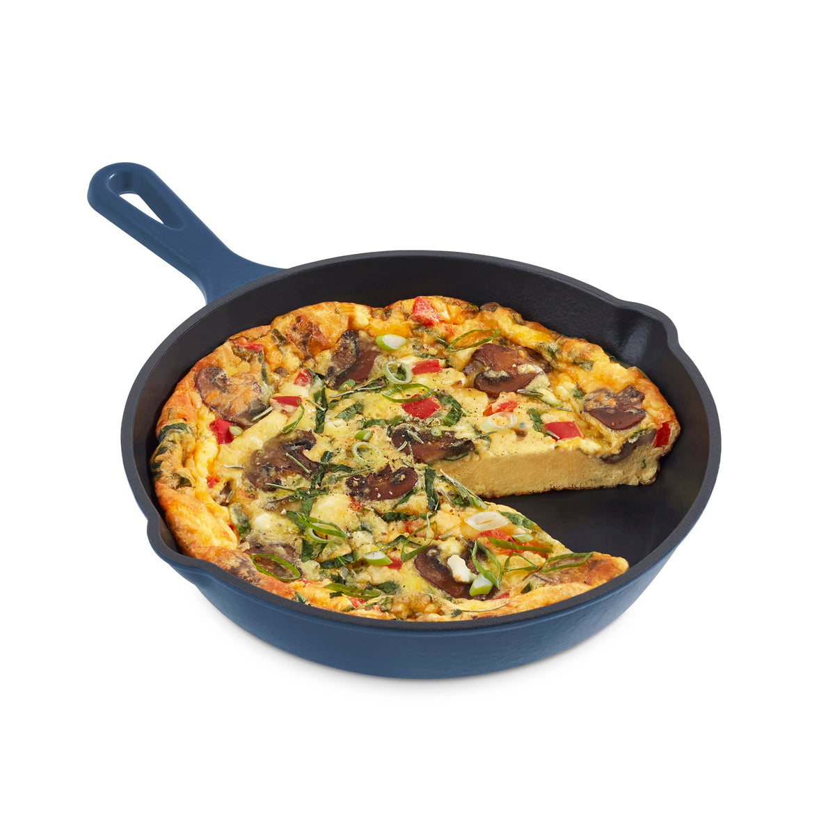 DASH Zakarian front view blue skillet showing compact searing pan for versatile cooking