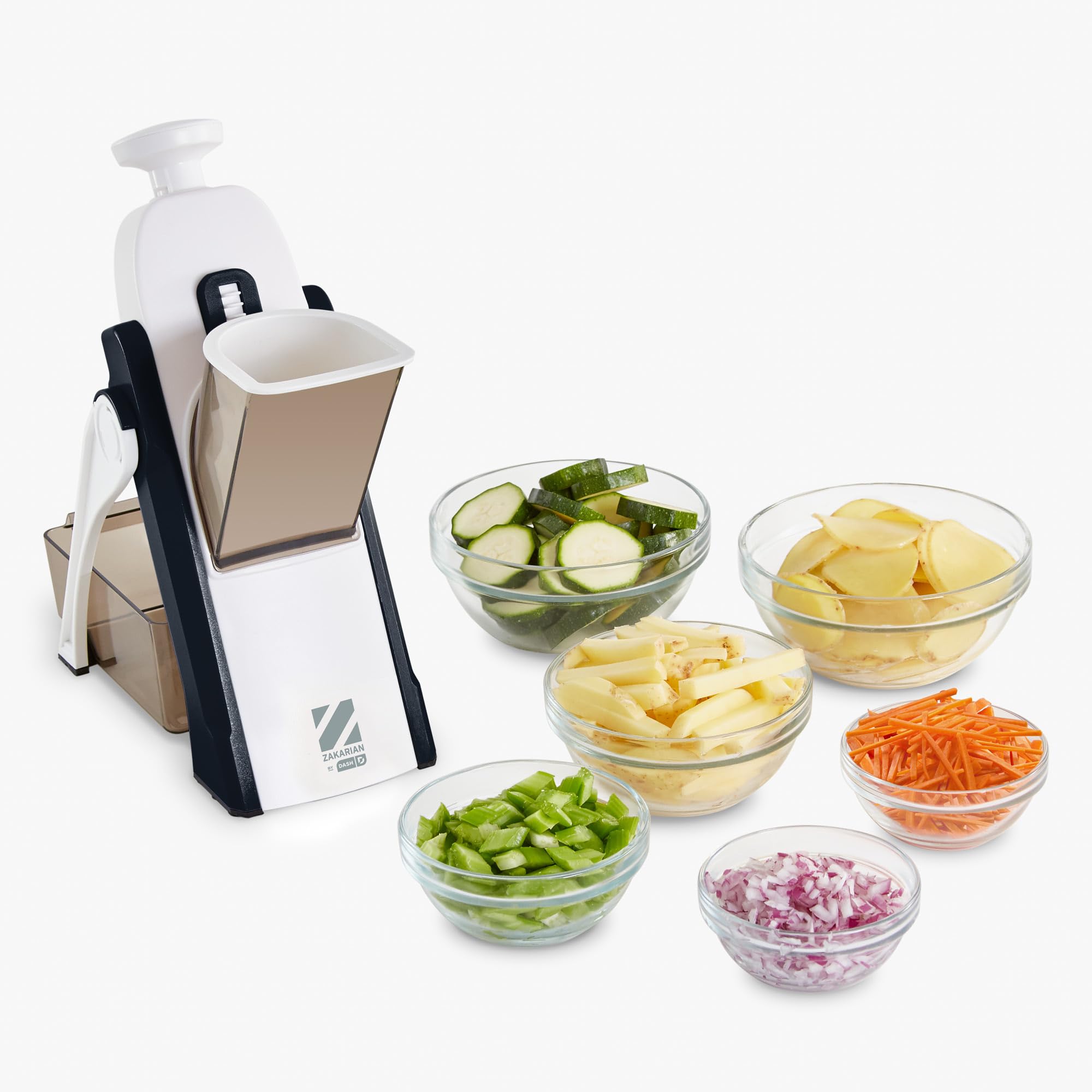 DASH Zakarian front view showing compact slicer and safety design benefit