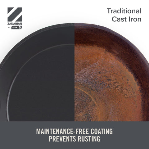 DASH skillet inside oven illustrating oven-safe use up to 500°F benefit