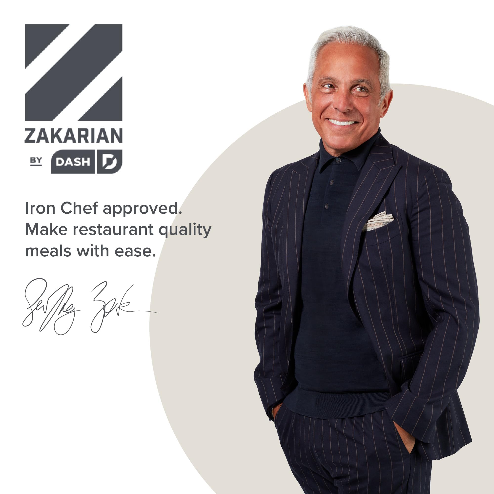 DASH Zakarian on kitchen counter preparing vegetables for faster meal prep